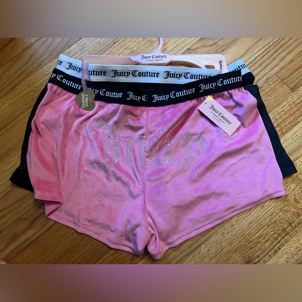 Juicy Couture Pink and Black Lounge Shorts 2 Pack